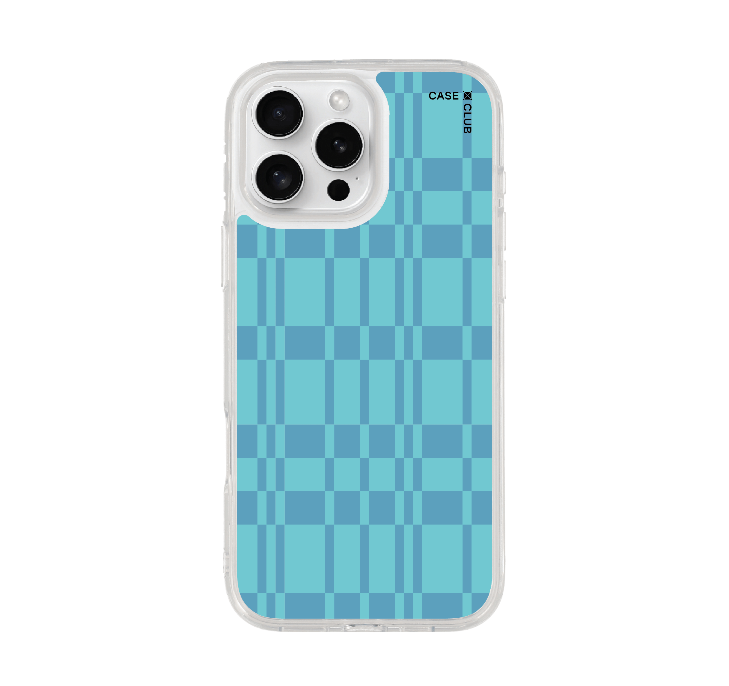เคสใส iPhone 16 Pro Max กริดฟ้า