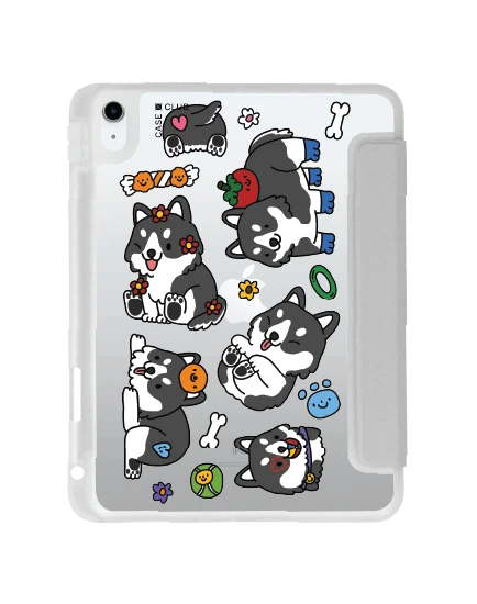 ipad gen 10th/11th 2025 clear grey baby husky