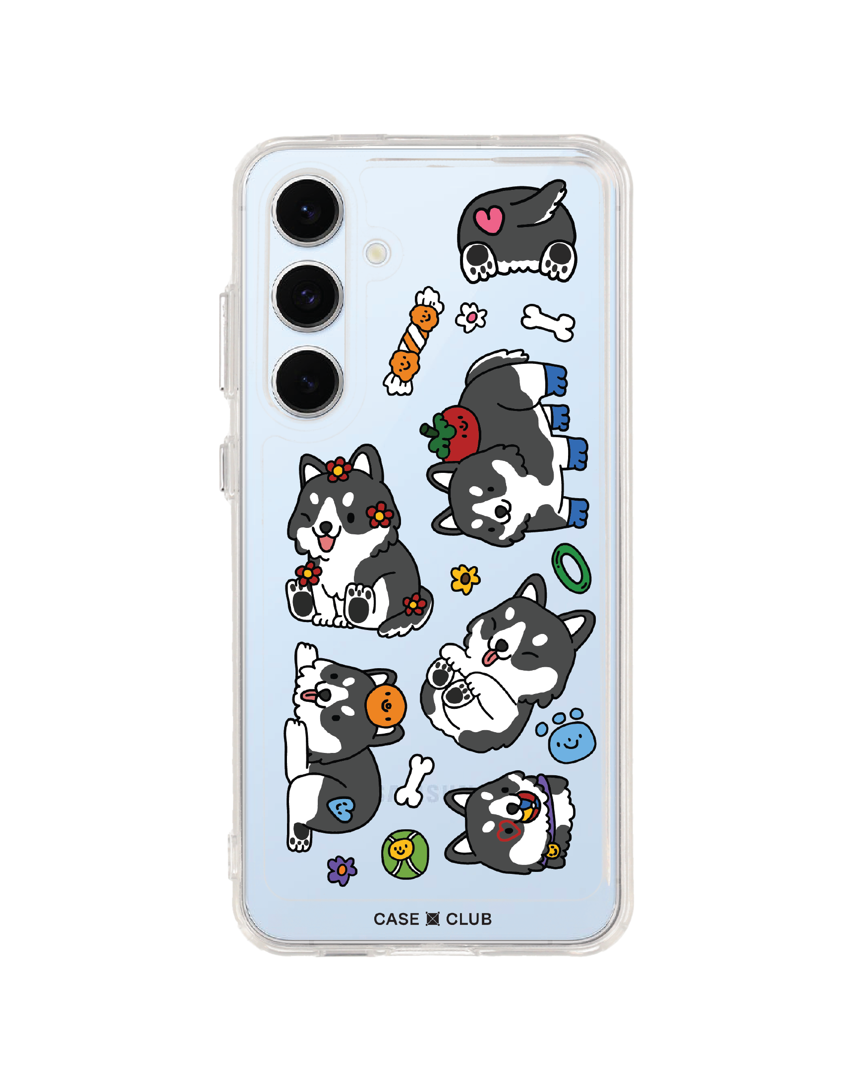 samsung galaxy s24 fe clear case baby husky