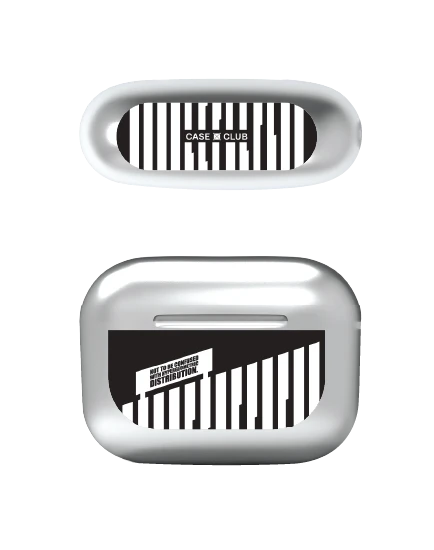 เคสสีเงิน airpods pro 2 บาร์โค้ดขาวดำ