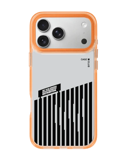 เคสใสสีส้ม iphone 17 pro max magsafe บาร์โค้ดขาวดำ