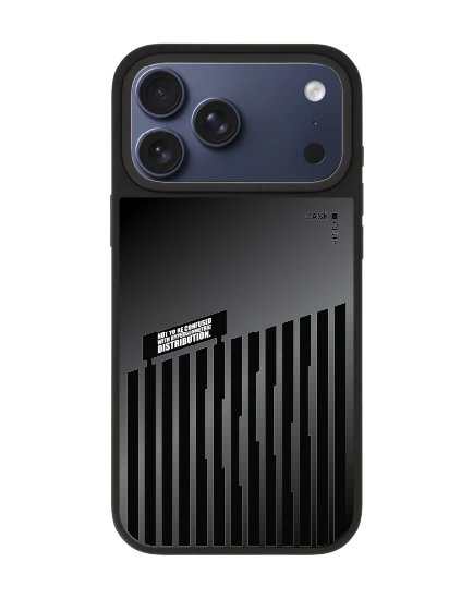 เคสกระจก iphone 17 pro max matte magsafe บาร์โค้ดขาวดำ