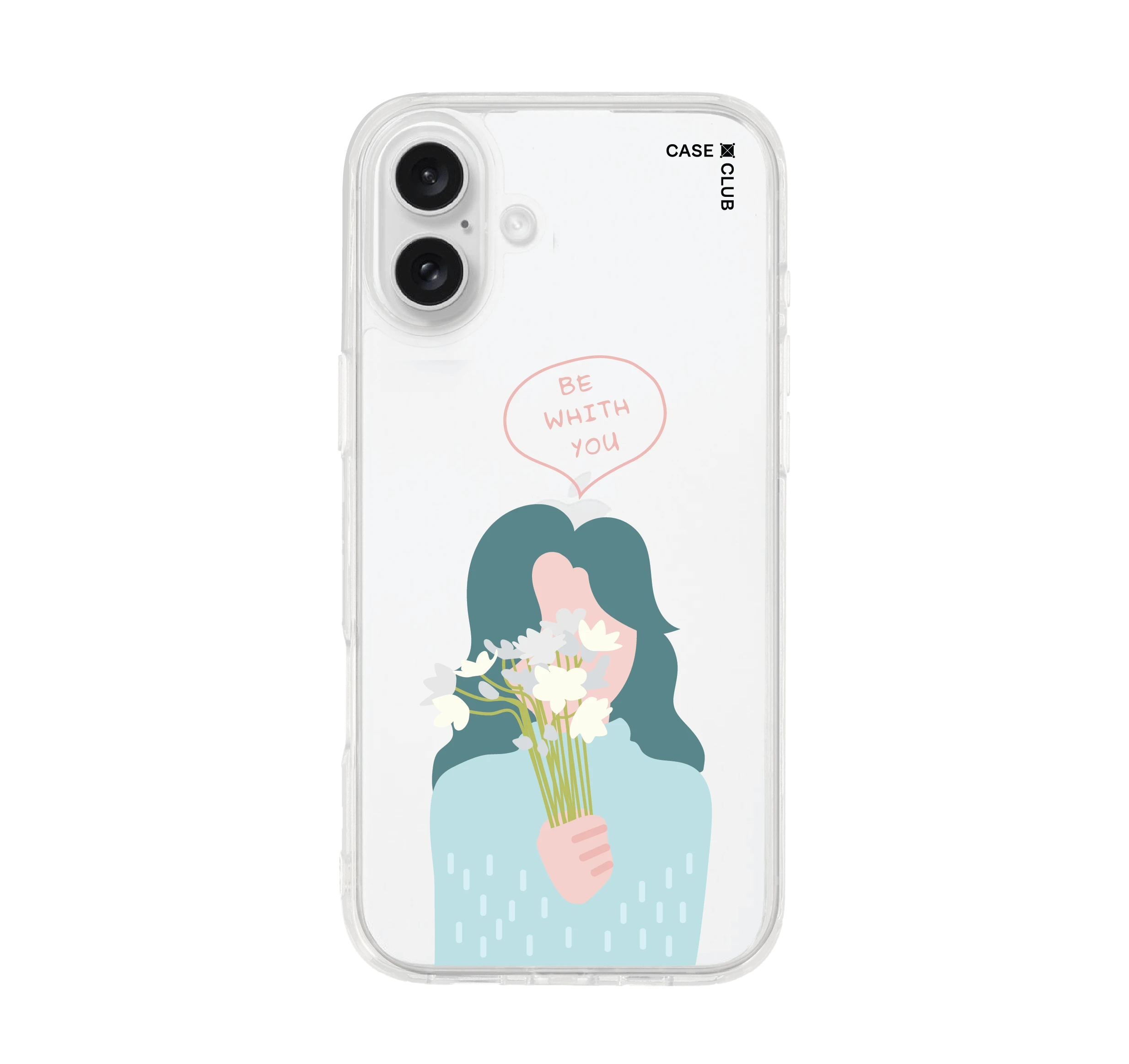 เคสใส iphone 16 plus สวยน้อยมินิมอล be with you