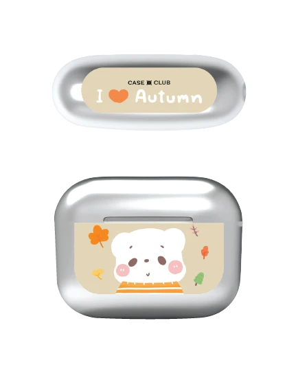 เคสสีเงิน airpods pro 3 bearplease autumn