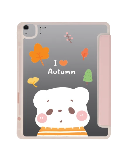 เคสใส ipad air6/7 13" 2025 (m2/m3) สีชมพู bearplease autumn