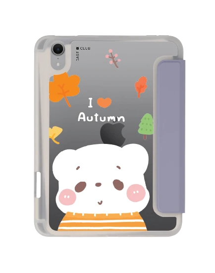 ipad mini 7 clear purple bearplease autumn