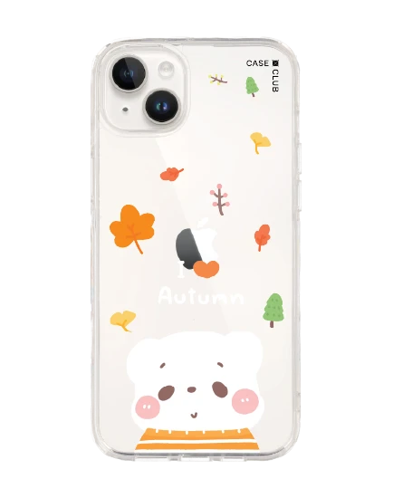 iphone 14 plus clear case bearplease autumn