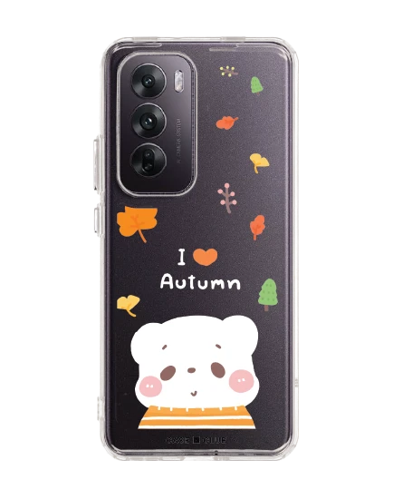 oppo reno 12 clear case bearplease autumn