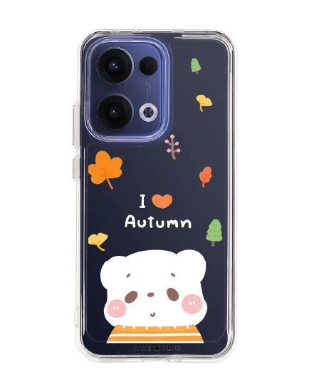 oppo reno 13 clear case bearplease autumn
