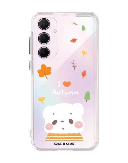 samsung galaxy a55 clear case bearplease autumn