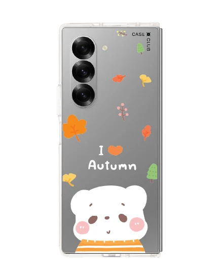 samsung galaxy z fold 6 clear case bearplease autumn