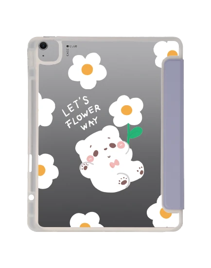 ipad air6/7 13" 2025 (m2/m3) clear purple bearplease daisy