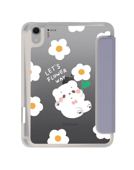 ipad mini 7 clear purple bearplease daisy