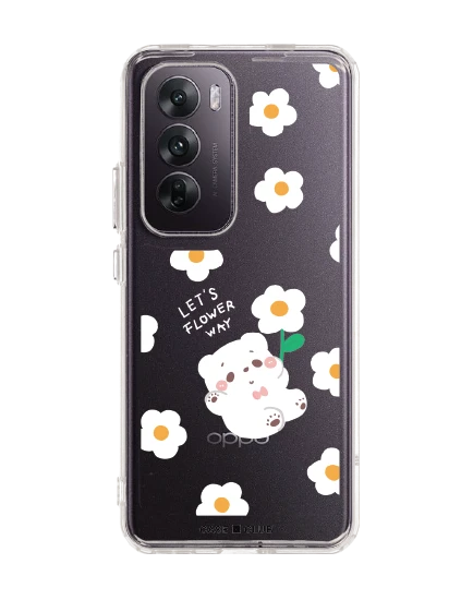 oppo reno 12 clear case bearplease daisy