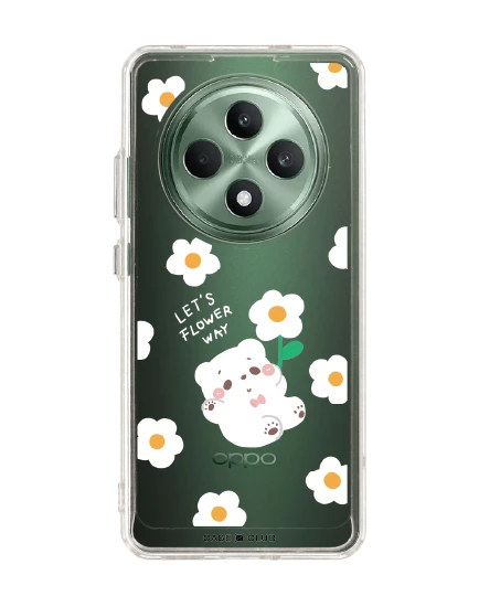 oppo reno 12f clear case bearplease daisy