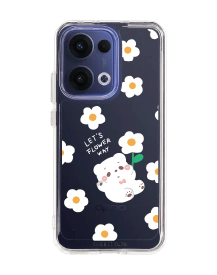 oppo reno 13 clear case bearplease daisy