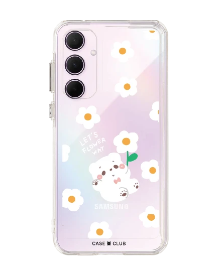 samsung galaxy a55 clear case bearplease daisy