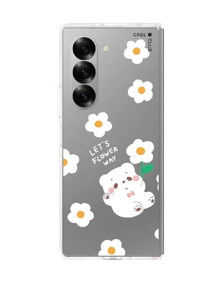 samsung galaxy z fold 6 clear case bearplease daisy