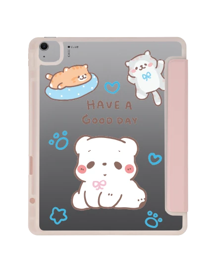 เคสใส ipad air6/7 13" 2025 (m2/m3) สีชมพู bearplease have a good day
