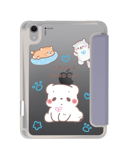 ipad mini 7 clear purple bearplease have a good day