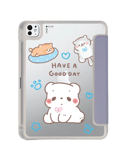 เคสใส ipad pro 11 สีม่วง bearplease have a good day