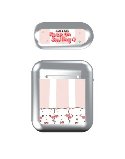 airpods (1/2 gen) silver case bearplease trio