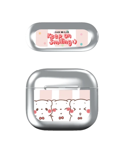 เคสสีเงิน airpods รุ่น 3 bearplease trio