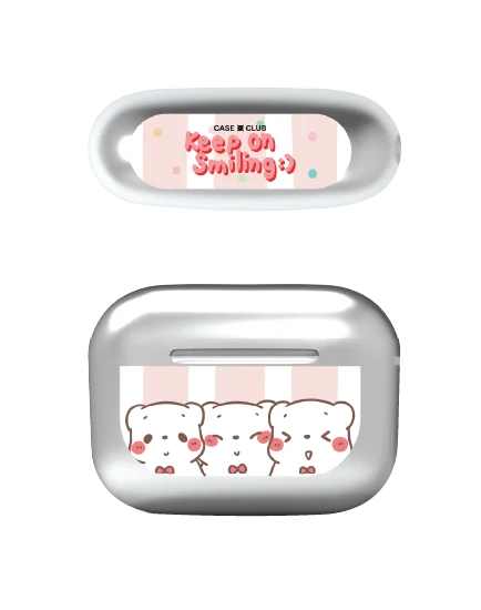 เคสสีเงิน airpods pro 2 bearplease trio