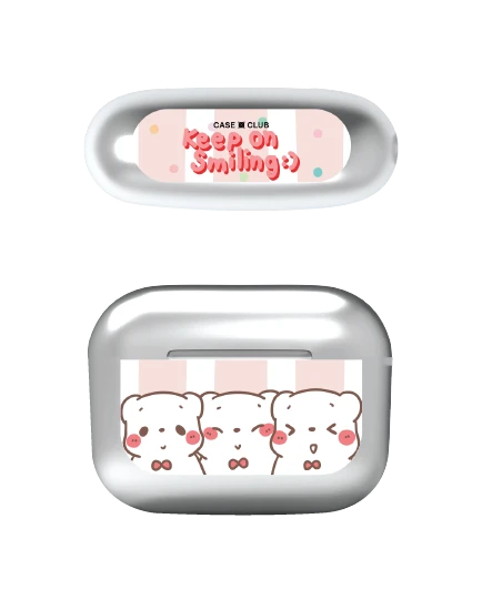 เคสสีเงิน airpods pro 3 bearplease trio