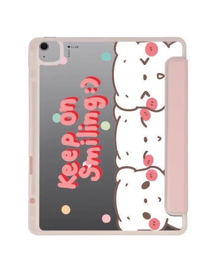 เคสใส ipad air6/7 13" 2025 (m2/m3) สีชมพู bearplease trio