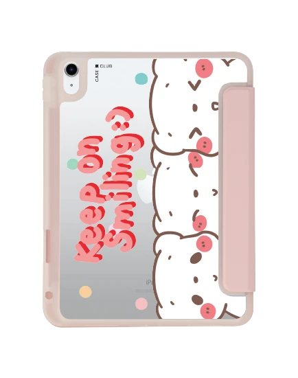 เคสใส ipad gen 10th/11th 2025 สีชมพู bearplease trio