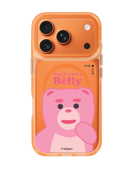 iphone 17 pro clear orange magsafe bellygom character