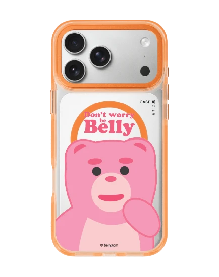 เคสใสสีส้ม iphone 17 pro max magsafe น้องหมี bellygom character