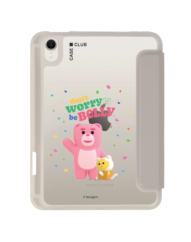 เคสใส ipad mini 7 สีเทา bellygom go-cat don't worry be belly