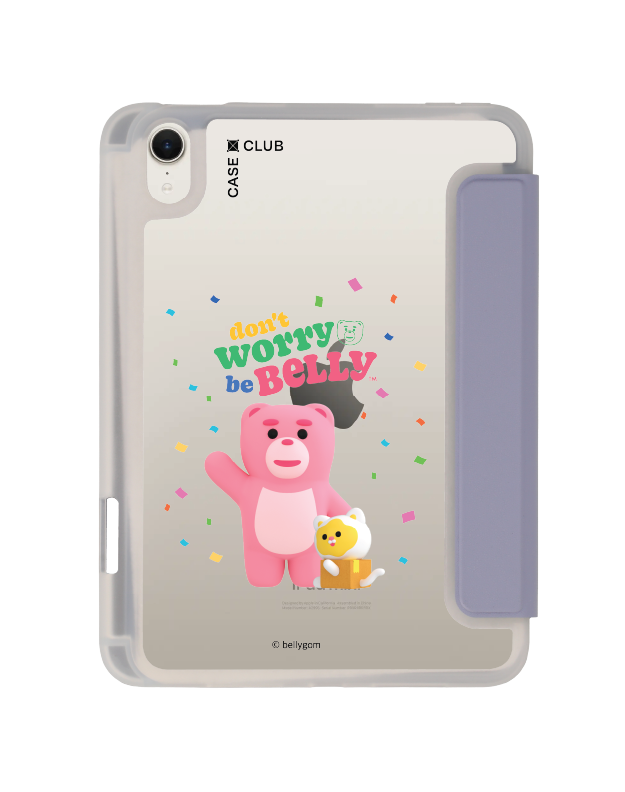 เคสใส ipad mini 7 สีม่วง bellygom go-cat don't worry be belly