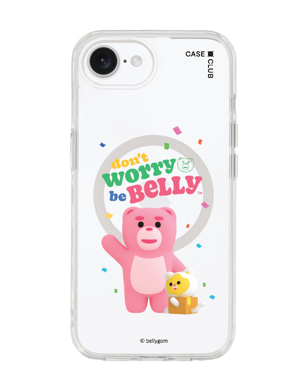 iphone 16e clear case magsafe bellygom go-cat don't worry be belly