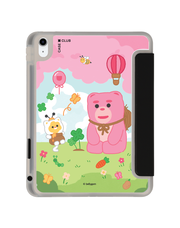 เคสใส ipad gen 10th/11th 2025 สีดำ น้องหมี bellygom ในฤดูใบไม้ผลิ