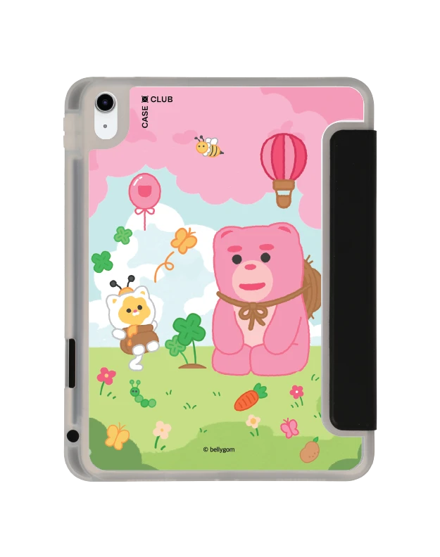 ipad gen 10th/11th 2025 clear black bellygom go-cat spring