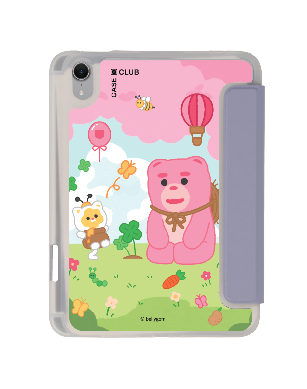 เคสใส ipad mini 7 สีม่วง bellygom go-cat spring