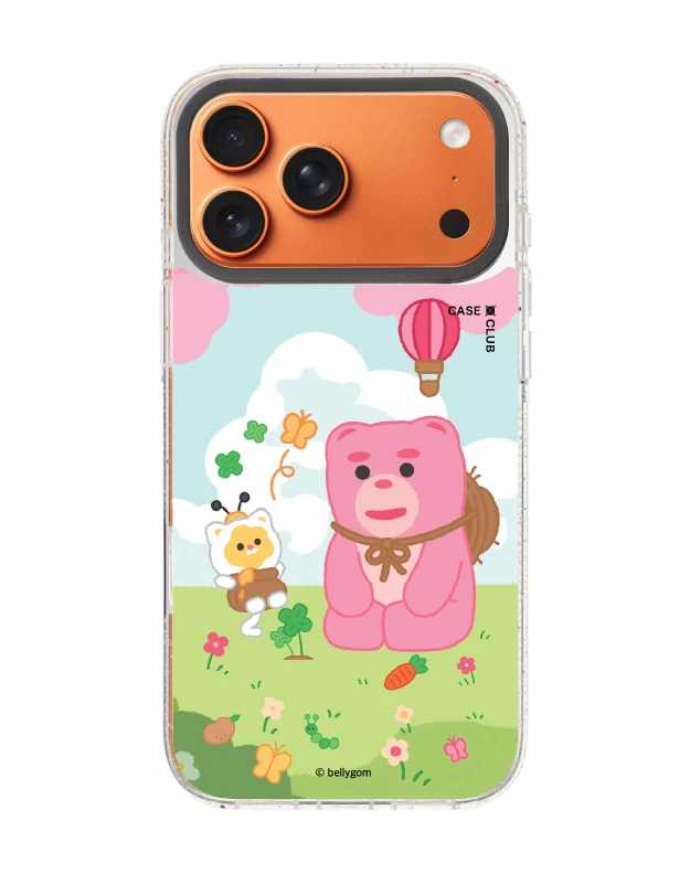 เคสกระจกใส iphone 17 pro max mirror magsafe น้องหมี bellygom ในฤดูใบไม้ผลิ