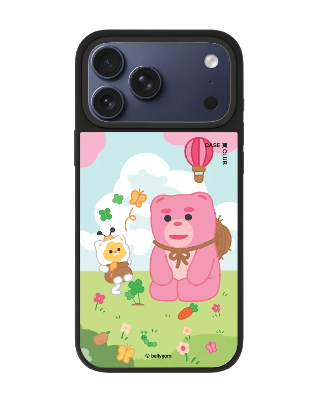 เคสกระจก iphone 17 pro max matte magsafe น้องหมี bellygom ในฤดูใบไม้ผลิ