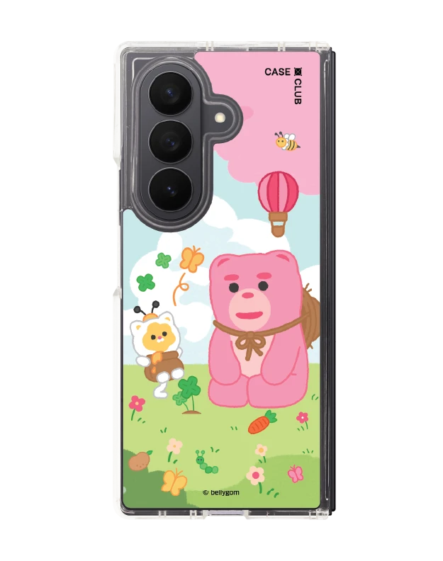 เคสใส samsung galaxy z fold 7 magsafe น้องหมี bellygom ในฤดูใบไม้ผลิ