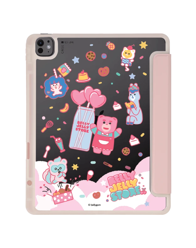 เคสใส ipad air6/7 13" 2025 (m2/m3) สีชมพู น้องหมี bellygom ในดินแดนขนมหวาน