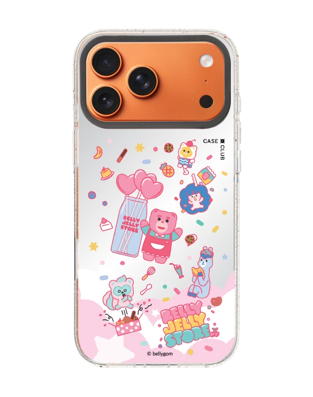 เคสกระจกใส iphone 17 pro max mirror magsafe น้องหมี bellygom ในดินแดนขนมหวาน