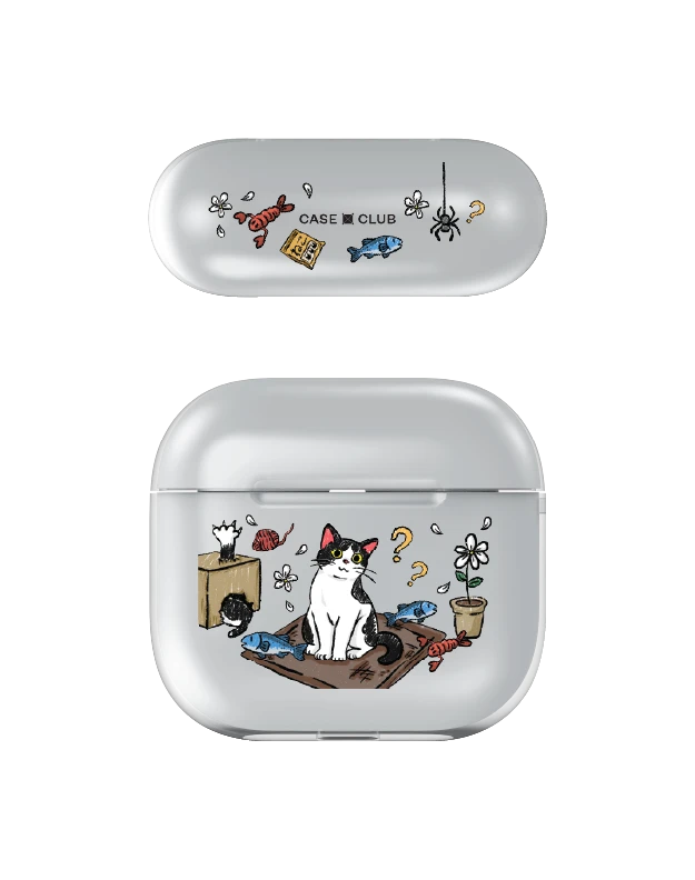 airpods 4 clear case bicolor cat life
