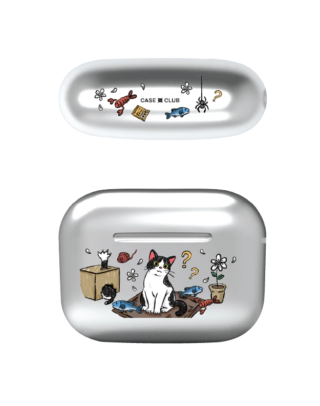เคสสีเงิน airpods pro 2 แมวเหมียว 2 สี