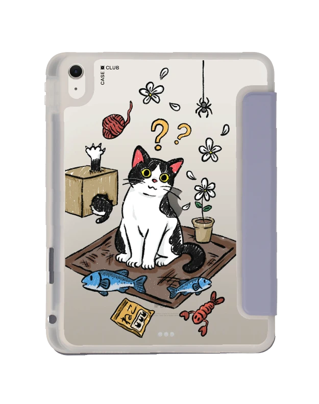 เคสใส ipad air4/5/6/7 11" 2025 (m2/m3) สีม่วง แมวเหมียว 2 สี