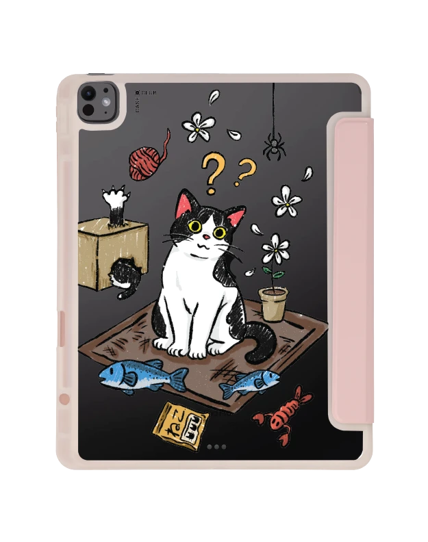 เคสใส ipad air6/7 13" 2025 (m2/m3) สีชมพู แมวเหมียว 2 สี