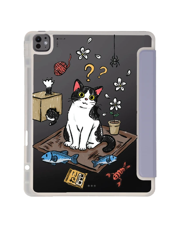 เคสใส ipad air6/7 13" 2025 (m2/m3) สีม่วง แมวเหมียว 2 สี