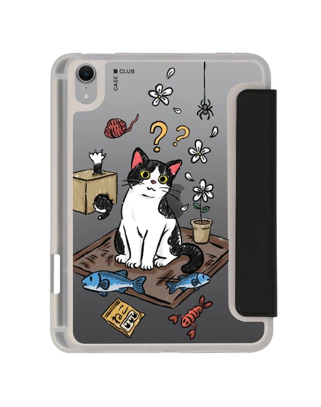 ipad mini 7 clear black bicolor cat life